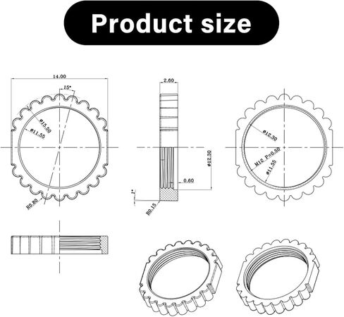 Upgrades Precisions 12mm Lens Locking Rings ABS Lens Lock Rings Ensures Stable Positioning for Industrial Cameras & Dr in Saudi Arabia