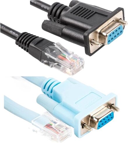RJ45 CAT5E CAT6 TO RS232 DB9 CONSOLE ROUTER CABLE (Black) in Saudi Arabia