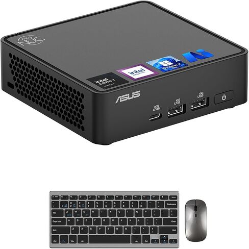 ASUS NUC 15 Pro Mini Computers, Intel Series 2 Core 7 240H(10C/16T, Up to 5.2GHz), 16GB DDR5 RAM, 1TB PCIe SSD, AI Mini PC Win 11 Pro, Intel Graphics, Thunderbolt 4, WiFi 7, BT 5.4, 8K HDR, VESA Mount in Saudi Arabia