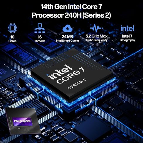 ASUS NUC 15 Pro Small PC ، Intel Series 2 Core 7 240H (10C/16T ، حتى 5.2 جيجا هرتز) ، أجهزة كمبيوتر سطح المكتب Mini 64GB DDR5 RAM ، 2TB PCIE SSD ، Intel Graphics ، Thunderbolt 4 ، Win 11 Pro ، WiFi 7 ، BT 5.4 ، Quad 4K Hdr in Saudi Arabia