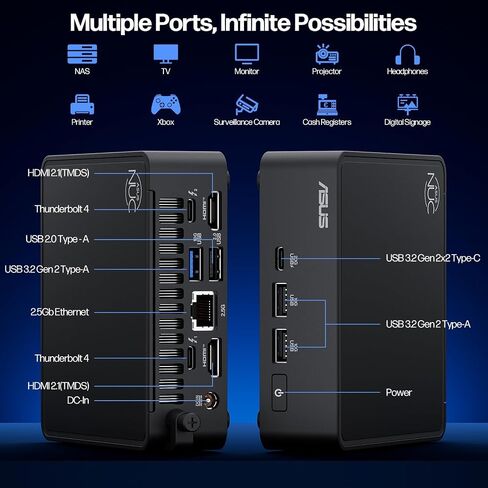 ASUS NUC 15 Pro Small PC ، Intel Series 2 Core 7 240H (10C/16T ، حتى 5.2 جيجا هرتز) ، أجهزة كمبيوتر سطح المكتب Mini 64GB DDR5 RAM ، 2TB PCIE SSD ، Intel Graphics ، Thunderbolt 4 ، Win 11 Pro ، WiFi 7 ، BT 5.4 ، Quad 4K Hdr in Saudi Arabia