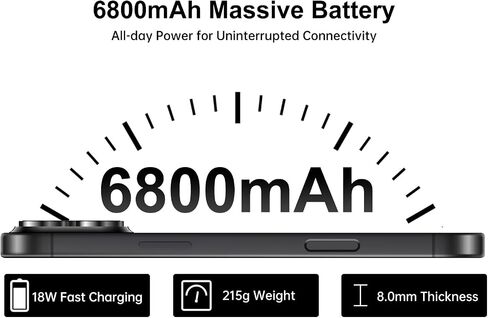 16Proma x Smartphone Smartphone 6.9 "HD Screen 6+256GB الهاتف الذكي مع بطاقة ذاكرة 128G نظام جديد 6800 مللي أمبير في الساعة بطارية مزدوجة SIM/Photeprint معرف/GPS (أسود) in Kuwait