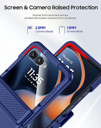 Cenmaso لـ Motorola Razr 2025 Case/RAZR 2024 CASE مع حامل البطاقة [RFID LOCKing] وحماية حماية وحماية الشاشة ، حالة هاتف مضاد للصدمة المضاد للخلع لـ Moto RAZR 2025/2024-Black in Kuwait