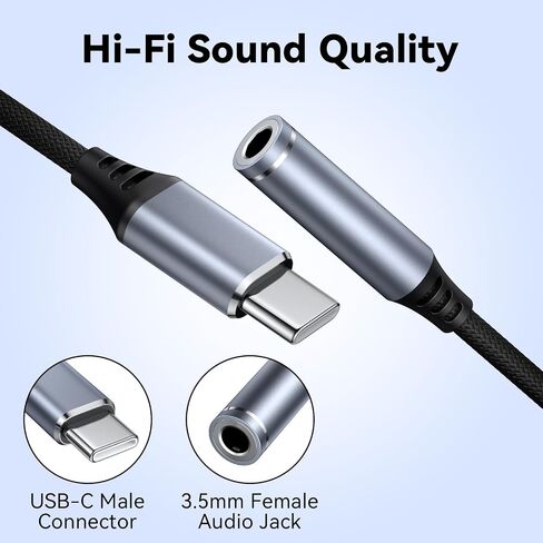 Meliya USB C to 3.5mm Audio Headphone Jack Adapter, Type C to Aux Audio Dongle Cable Cord Compatible with iPhone 16/15 Plus Pro Max, Samsung Galaxy S25 S24 S23 S22 S21 Plus Pro Max Ultra in Saudi Arabia
