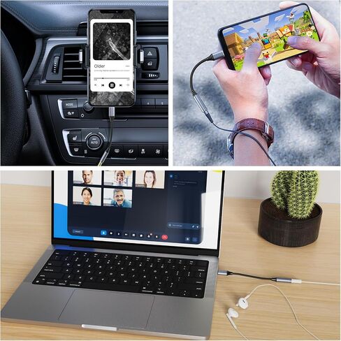 Meliya USB C to 3.5mm Audio Headphone Jack Adapter, Type C to Aux Audio Dongle Cable Cord Compatible with iPhone 16/15 Plus Pro Max, Samsung Galaxy S25 S24 S23 S22 S21 Plus Pro Max Ultra in Saudi Arabia
