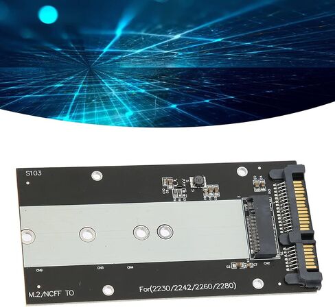 Zunate M.2 NGFF إلى 3.0 بطاقة محول ، 6000 ميجابايت نقل سريع M.2 NGFF إلى III محول محول B Support B Key M.2 NGFF SSD لـ 2230 2242 2260 2280 22110mm in Saudi Arabia