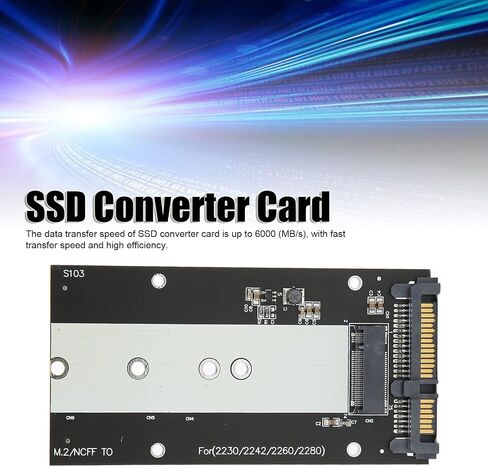 Zunate M.2 NGFF إلى 3.0 بطاقة محول ، 6000 ميجابايت نقل سريع M.2 NGFF إلى III محول محول B Support B Key M.2 NGFF SSD لـ 2230 2242 2260 2280 22110mm in Saudi Arabia