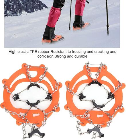 8 Tooth Crampons Foot Cover Ice and Snow, Walk Traction Ice Cleat Spikes Crampons, Outdoor Walking Weapon Mountaineering Skiing Crampons in Saudi Arabia