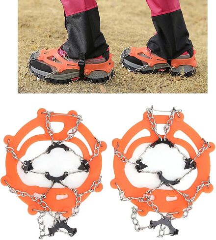8 Tooth Crampons Foot Cover Ice and Snow, Walk Traction Ice Cleat Spikes Crampons, Outdoor Walking Weapon Mountaineering Skiing Crampons in Saudi Arabia
