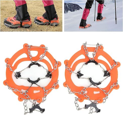 8 Tooth Crampons Foot Cover Ice and Snow, Walk Traction Ice Cleat Spikes Crampons, Outdoor Walking Weapon Mountaineering Skiing Crampons in Saudi Arabia