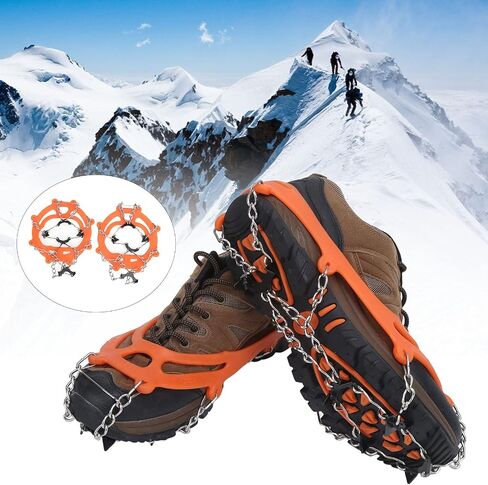 8 Tooth Crampons Foot Cover Ice and Snow, Walk Traction Ice Cleat Spikes Crampons, Outdoor Walking Weapon Mountaineering Skiing Crampons in Saudi Arabia