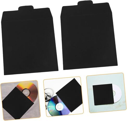 OperItacx 12pcs Cardboard CD تخزين الأظرف أعيد ملء الأكمام الورقية لأقراص DVDs أقراص الموسيقى بطاقات الزفاف منظم محمول مريح للمنزل والسفر in Kuwait