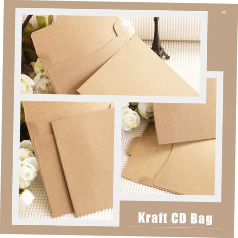 أكياس أقراص مضغوطة لـ Healifty 25pcs وأغطي قرص مضغوط منزلي خفيفة الوزن مغلفات قرص مضغوط لختم متعدد الوظائف للتخزين الآمن لحماية الموسيقى والأفلام in Kuwait