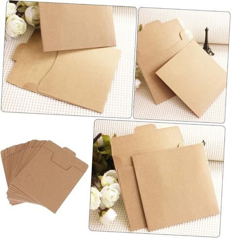 أكياس أقراص مضغوطة لـ Healifty 25pcs وأغطي قرص مضغوط منزلي خفيفة الوزن مغلفات قرص مضغوط لختم متعدد الوظائف للتخزين الآمن لحماية الموسيقى والأفلام in Kuwait
