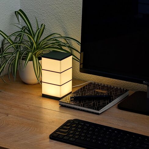 مصباح مكتب LED على طراز Shoji ، قابلاً للذات ، ثلاث درجات حرارة ملونة ، ديكور الحد الأدنى ، الجمالية ، الغريبة ، الحديثة ، الفاخرة ، التكنولوجيا المطبوعة ثلاثية الأبعاد فريدة من نوعها فريدة من نوعها in Saudi Arabia