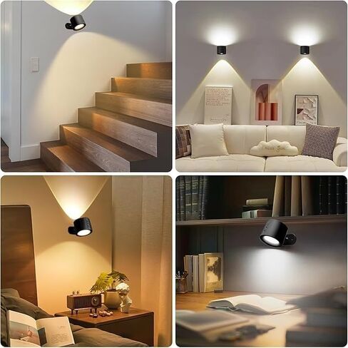 3cct dimmable الجدار المغناطيسي الإضاءة اللمسة اللمسة القراءة ضوء اللمس ثنائية الجوانب مصباح القراءة مع شحن USB ، لا حفر بجانب الحفر ، ضوء المدخل (حزمة واحدة) in Saudi Arabia
