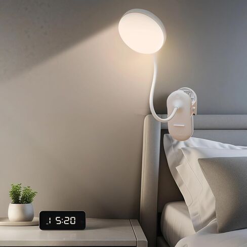 Usb Rechargeable Clip Lamp, Dimmable Led Light With Adjustable Neck, 3 Color Temperatures & Touch Controls, 4500K Warm White, For Study & Work in Saudi Arabia