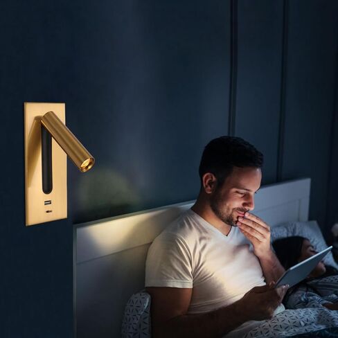 Victorian Table Lamp, Wall Sconce LED Reading Light Adjustable Rotatable Head USB Type-C Ports Switch Multicolor in Saudi Arabia