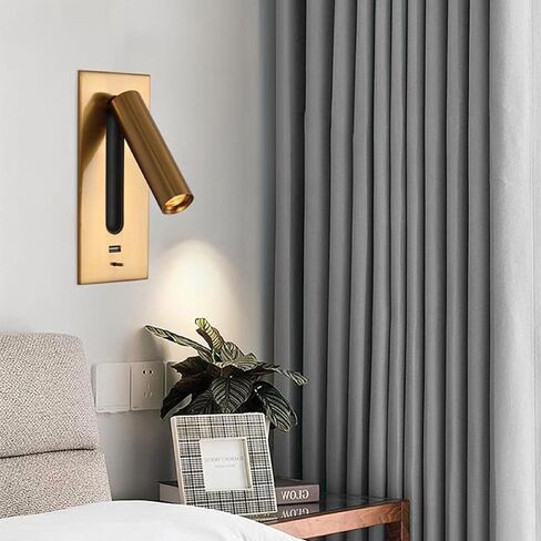 Victorian Table Lamp, Wall Sconce LED Reading Light Adjustable Rotatable Head USB Type-C Ports Switch Multicolor in Saudi Arabia