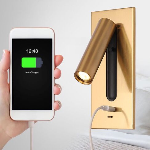 Victorian Table Lamp, Wall Sconce LED Reading Light Adjustable Rotatable Head USB Type-C Ports Switch Multicolor in Saudi Arabia