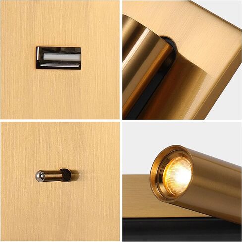 Victorian Table Lamp, Wall Sconce LED Reading Light Adjustable Rotatable Head USB Type-C Ports Switch Multicolor in Saudi Arabia