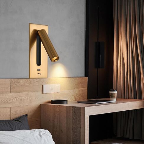 Victorian Table Lamp, Wall Sconce LED Reading Light Adjustable Rotatable Head USB Type-C Ports Switch Multicolor in Saudi Arabia