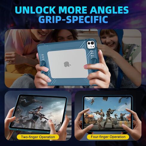 Case for iPad Pro 11 بوصة 2024 GEN 5th ، علبة قرص متعددة الزاوية ، مقبض سريع للانفصال ، حامل قلم رصاص ، دعم نوم/Wake ، 35 درجة/75 درجة قابلة للطي ، تصميم مجوف (أزرق) in Kuwait