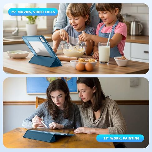 Case for iPad Pro 11 بوصة 2024 GEN 5th ، علبة قرص متعددة الزاوية ، مقبض سريع للانفصال ، حامل قلم رصاص ، دعم نوم/Wake ، 35 درجة/75 درجة قابلة للطي ، تصميم مجوف (أزرق) in Kuwait