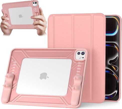 Case for iPad Pro 11-inch 2024 5th Gen, Premium Multi-Angle Tablet Case, Quick Release Detachable Handle, Pencil Holder, Support Auto Sleep/Wake, 35°/75° Foldable, Hollowed-Out Design (Blue) in Kuwait