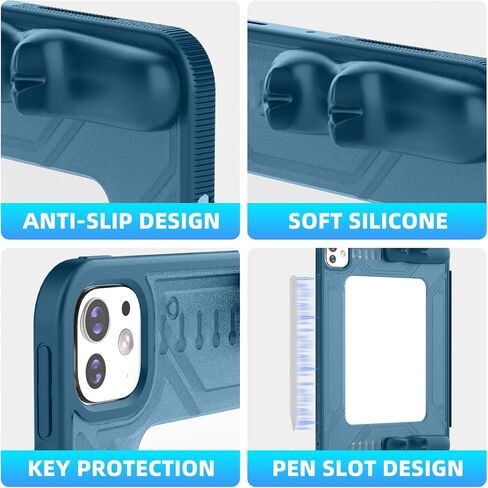 Case for iPad Pro 11 بوصة 2024 GEN 5th ، علبة قرص متعددة الزاوية ، مقبض سريع للانفصال ، حامل قلم رصاص ، دعم نوم/Wake ، 35 درجة/75 درجة قابلة للطي ، تصميم مجوف (أزرق) in Kuwait