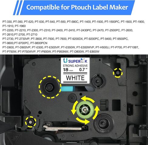 20 Pack 18mm 0.7 Laminated White Tape Compatible for Brother P-Touch Label Maker Tape TZe-S241 Extra Strength 18mm Label TZ-S241 3/4 Inch TZe TZ Tapes for PT-D400 D410 D450 D600 D610BT in Saudi Arabia