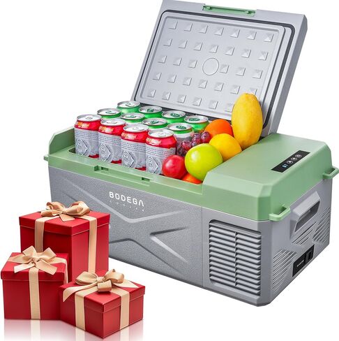 ثلاجة BODEGACOOLER 12 فولت، فريزر محمول سعة 10 كوارت، ثلاجة سيارة صغيرة -4 ℉-68 ℉، مبرد سيارة كهربائية 12/24 فولت DC100-240 فولت تيار متردد للخارج، عربة سكن متنقلة، التخييم، السفر، المركبات، الاستخدام المنزلي in Kuwait