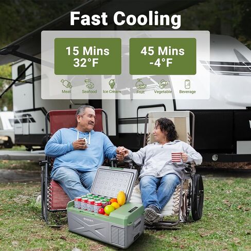 ثلاجة BODEGACOOLER 12 فولت، فريزر محمول سعة 10 كوارت، ثلاجة سيارة صغيرة -4 ℉-68 ℉، مبرد سيارة كهربائية 12/24 فولت DC100-240 فولت تيار متردد للخارج، عربة سكن متنقلة، التخييم، السفر، المركبات، الاستخدام المنزلي in Kuwait