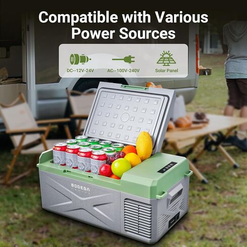 ثلاجة BODEGACOOLER 12 فولت، فريزر محمول سعة 10 كوارت، ثلاجة سيارة صغيرة -4 ℉-68 ℉، مبرد سيارة كهربائية 12/24 فولت DC100-240 فولت تيار متردد للخارج، عربة سكن متنقلة، التخييم، السفر، المركبات، الاستخدام المنزلي in Kuwait