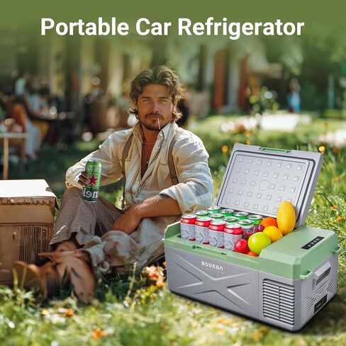 ثلاجة BODEGACOOLER 12 فولت، فريزر محمول سعة 10 كوارت، ثلاجة سيارة صغيرة -4 ℉-68 ℉، مبرد سيارة كهربائية 12/24 فولت DC100-240 فولت تيار متردد للخارج، عربة سكن متنقلة، التخييم، السفر، المركبات، الاستخدام المنزلي in Kuwait