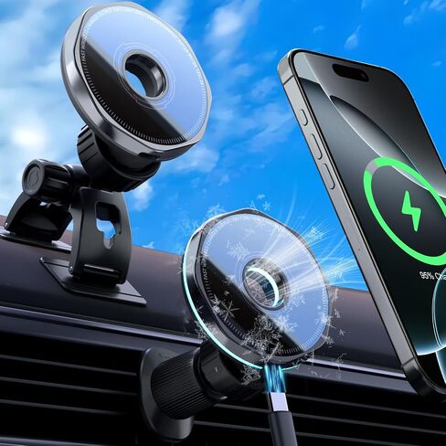 CRIENTEN for MagSafe Car Mount Charger, 15W Magnetic Wireless Car Charger & Magnetic car Phone Holder, 360° Adjustable car Vent Mount, Fast MagSafe Charger Car Accessories for iPhone 16 15 14 13 12 in Kuwait
