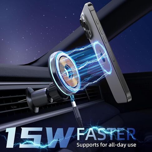 CRIENTEN for MagSafe Car Mount Charger, 15W Magnetic Wireless Car Charger & Magnetic car Phone Holder, 360° Adjustable car Vent Mount, Fast MagSafe Charger Car Accessories for iPhone 16 15 14 13 12 in Kuwait