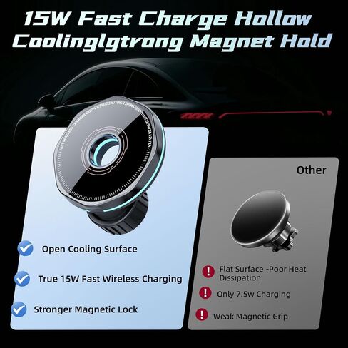 CRIENTEN for MagSafe Car Mount Charger, 15W Magnetic Wireless Car Charger & Magnetic car Phone Holder, 360° Adjustable car Vent Mount, Fast MagSafe Charger Car Accessories for iPhone 16 15 14 13 12 in Kuwait