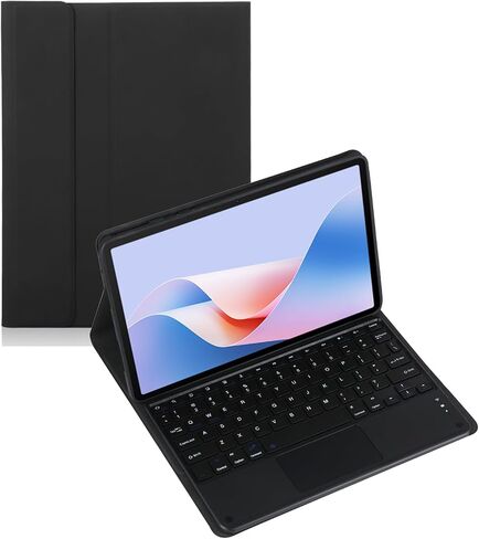 لوحة المفاتيح اللاسلكية القابلة للفصل المغناطيسي والسرد مع غطاء جلدي لـ Lenovo Tab K11 / K11 Plus (11.45 بوصة ، TB-352FU)-حالة حماية كاملة ملفوفة (أسود ، وسادة تعمل باللمس) in Kuwait