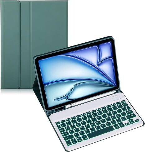 حالة لوحة المفاتيح لـ Samsung Galaxy Tab A9 8.7inch SM-X110/X115/117 Tablet Multi Angle Bracket Wostency مع حامل القلم ، PU SILICON الحدود (الأزرق ، العادي) in Kuwait