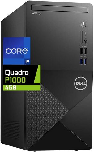 Dell Vostro 3910 Tower Desktop Computer ، Intel Core I9-12900K ، 32GB RAM ، 1TB NVME SSD ، NVIDIA QUADRO P1000 4GB ، WI-FI ، BT ، Windows 11 Pro ، Black in Saudi Arabia