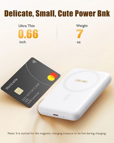 شاحن Magsafe المحمول ، شاحن محمول مكون من 10000 مللي أمبير في الساعة ، شاحن محمول مملح ، PD 20W بنك شحن سريع ، حزمة بطارية متوافقة مع Magsafe لسلسلة iPhone (Pink) in Kuwait