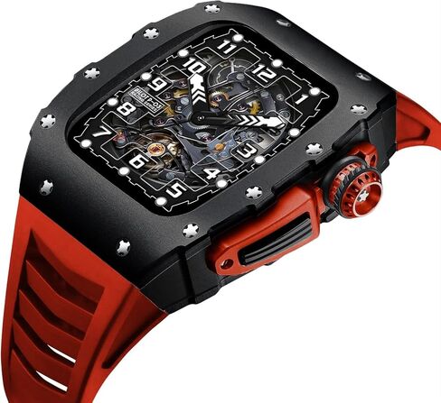علبة سبيكة الألومنيوم لـ Apple Watch Band 8 7 45mm fluororubber حزام لـ IWatch Series 7 6 5 4 SE 44mm accessories in Kuwait