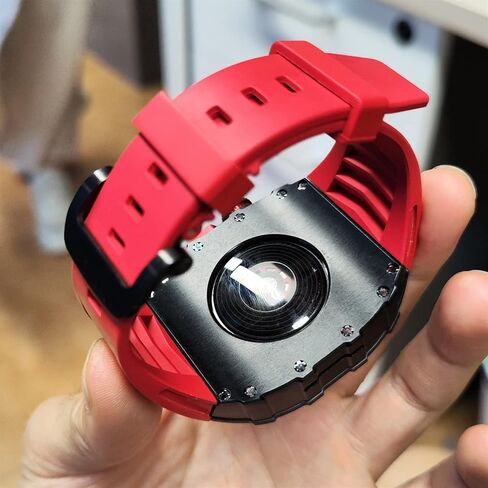 علبة سبيكة الألومنيوم لـ Apple Watch Band 8 7 45mm fluororubber حزام لـ IWatch Series 7 6 5 4 SE 44mm accessories in Kuwait