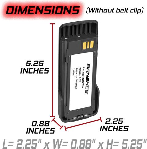 Banshee 7.6V 2075mAh بطارية ليثيوم أيون ، متوافقة مع الراديو ثنائي الاتجاه للموتورولا: XIR P8668EX ، XPR7350EX ، XPR7550EX ، والمزيد in Saudi Arabia