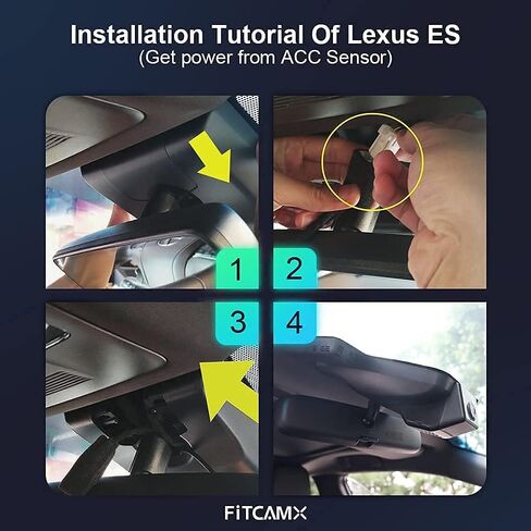 FITCAMX 4K DASH CAM مناسبة لـ LEXUS ES 2019-2025 ES350 ES300H F Sport ES250 ، OEM Style ، 2160p UHD VIOLY ، WIFI وتطبيقًا مدمجًا ، تسجيل حلقة ، G-SENSOR ، PLUCT & PLAY ، بطاقة 64GB in Saudi Arabia