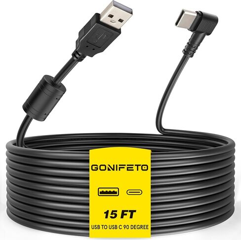 Dash Cam Cable for USB C Dash Cam,15FT 90 Degree Angle Type C Adapter Dash Camera Power Cord with Ferrite Ring Stable Power Delivery,Dashcam Charger Cord for Mirror Camera,Driving Recorder,Car DVR in Saudi Arabia
