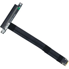10Gtek M.2 NVMe to PCIe 3.0 x16 Riser Cable, M.2(M Key) 180 Degree to PCIe 90 Degree Right Angle, High-Speed Extension for GPU/SSD, 20cm/0.66ft in Kuwait