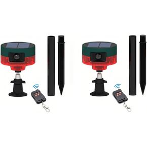 Lancoon Solar Motion Sensor Sensor طارد 360 ° كاشف الحركة بصوت عالٍ LED LED وميض الضوء IP55 مقاوم للماء مع تسجيل صوت عالي الحجم عن بعد لمزرعة منزل الحظيرة in Kuwait