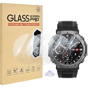 4 Pack Compatible for Amazfit T-Rex 3 Screen Protector Clear, 9H Hardness HD Full Coverage Tempered Glass Watch Protective Film for Amazfit T-Rex 3 48mm Screen, Anti-Scratch & Sensitive Touch in Saudi Arabia